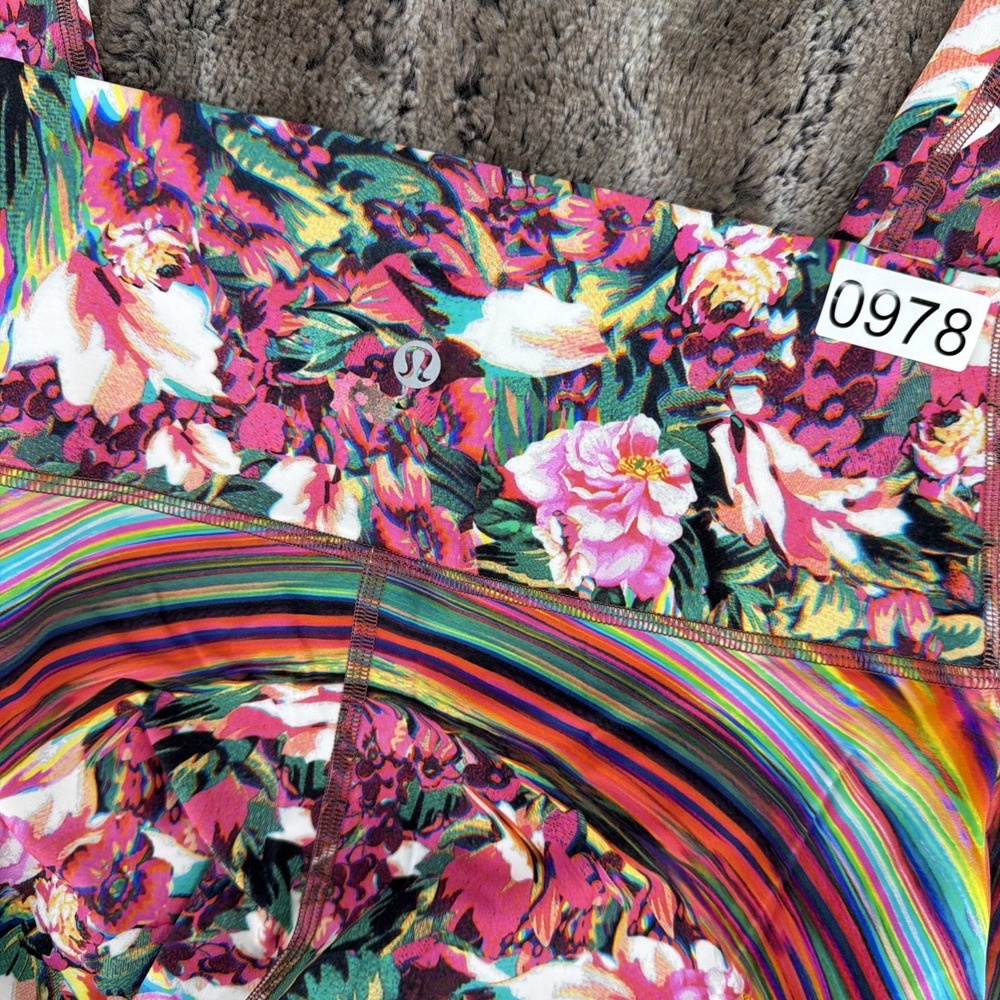 Lululemon Wunder Under Leggings Womens 6 Floral Spectrum Rainbow HR 27" HTF - Picture 2 of 10